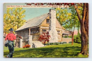 Old Mott's Cabin Branson Missouri MO Linen Postcard B15