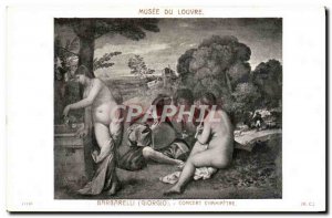 Old Postcard Musee Du Louvre Barbarelli Peasant Concert
