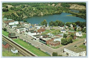 c1950's Aerial View River Scene at Nipigon Ontario Canada Vintage Postcard