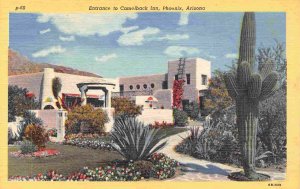 Camelback Inn Entrance Phoenix Arizona linen postcard