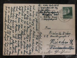 1938 Berlin Germany RPPC Postcard cover to Munich under the brandenburg gate