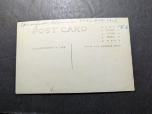 Mint USA PPC Postcard Cover Springfield IL 1908 Race War Burned Down House