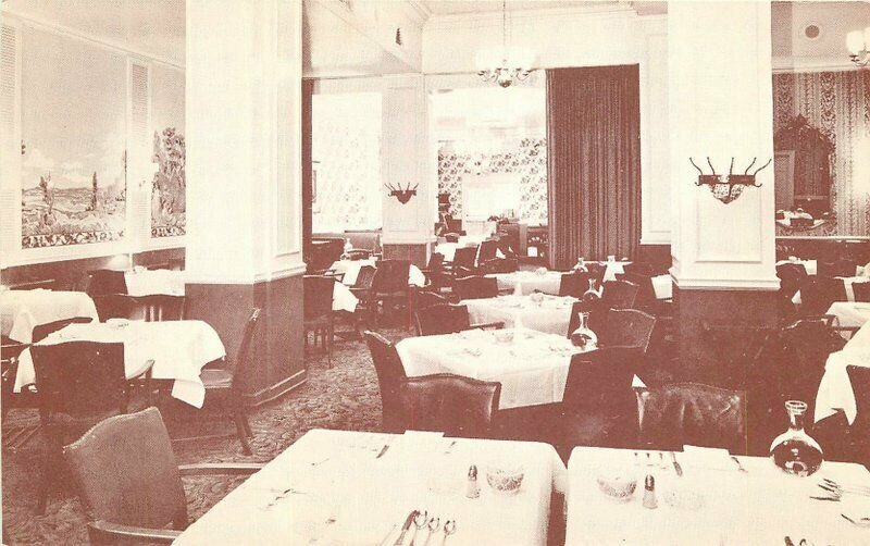 Columbus Ohio Marzetti Restaurant roadside 1930s Interior Postcard 21-12177