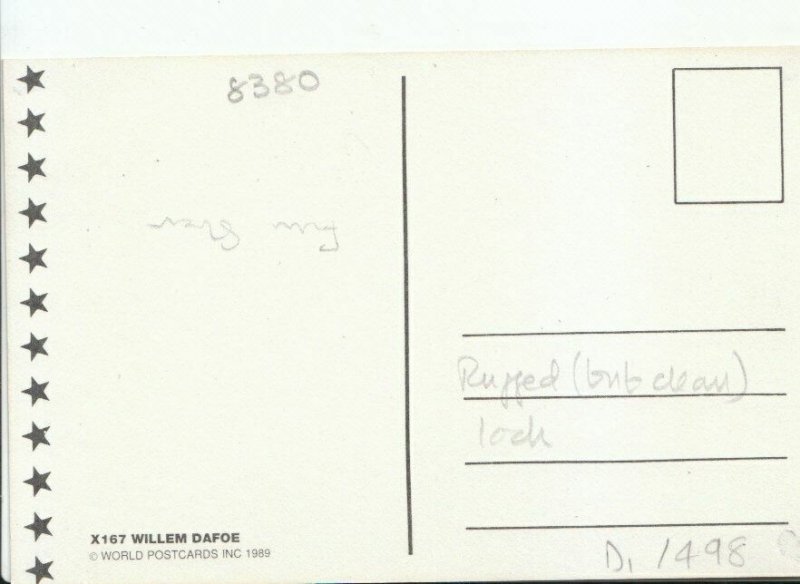 Actor Postcard - Hollywood - William Dafoe - Ref 11586A 