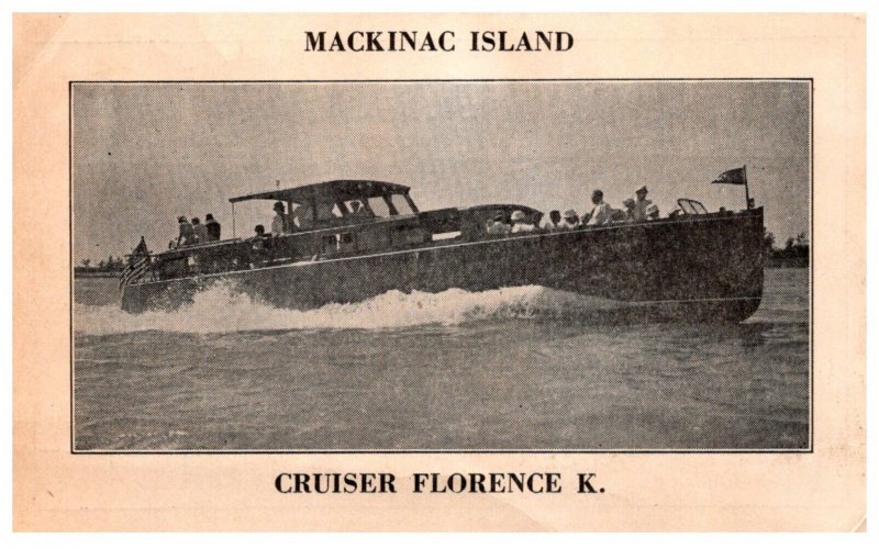 Mackinac Island  Ferry Service . Cruiser Florence K. with Schedule on back