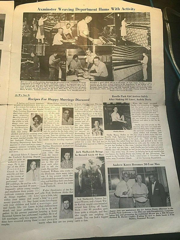 Vintage Newsletter 1956 Karagheusian News A. & M. Karagheusian Inc. Freehold NJ 