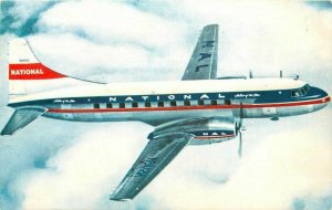 Advertising National Airlines Convair 340 Plane in flight 1950s Postcard 21-3961