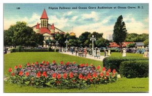 Vintage Pilgrim Pathway and Ocean Grove Auditorium, Ocean Grove, NJ Postcard