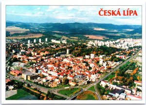 VINTAGE CONTINENTAL SIZE POSTCARD AERIAL VIEW OF THE TOWN OF CESKA LIPA CZECH