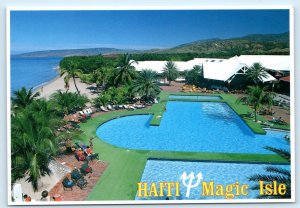 CLUB MED MAGIC ISLE Montrouis Haiti ~ SWIMMING POOL c1980s ~ 4x6 Postcard