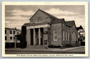 First Baptist Church  Wildwood   New Jersey  Postcard