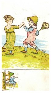 1880's Lot of 4 Lovely Kids Playing Fishing Bright Victorian Trade Cards P138