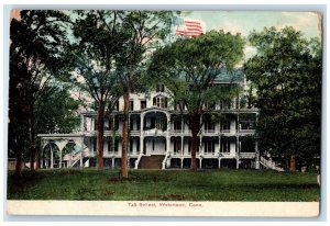 c1910 Exterior View Taft School Building Watertown Connecticut Vintage Postcard