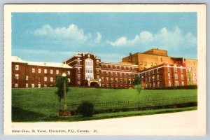 Hôtel-Dieu St Vallier Hospital, Chicoutimi Quebec Canada, Vintage PECO Postcard