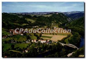 Postcard Old Port In The Lot Valley Agres Aveyron General Aerial view