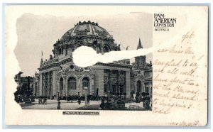 1901 Temple Of Music Pan American Exposition Buffalo NY Steamboat Stamp Postcard