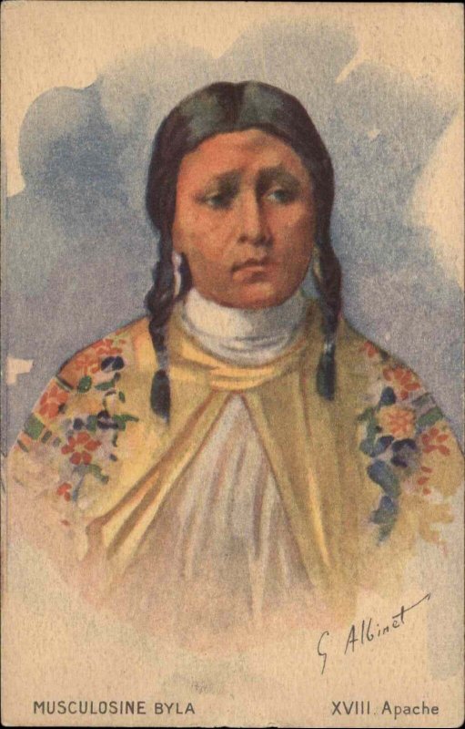 Apache Native American Indian Woman Advertising Musculosine Byla Trade Card