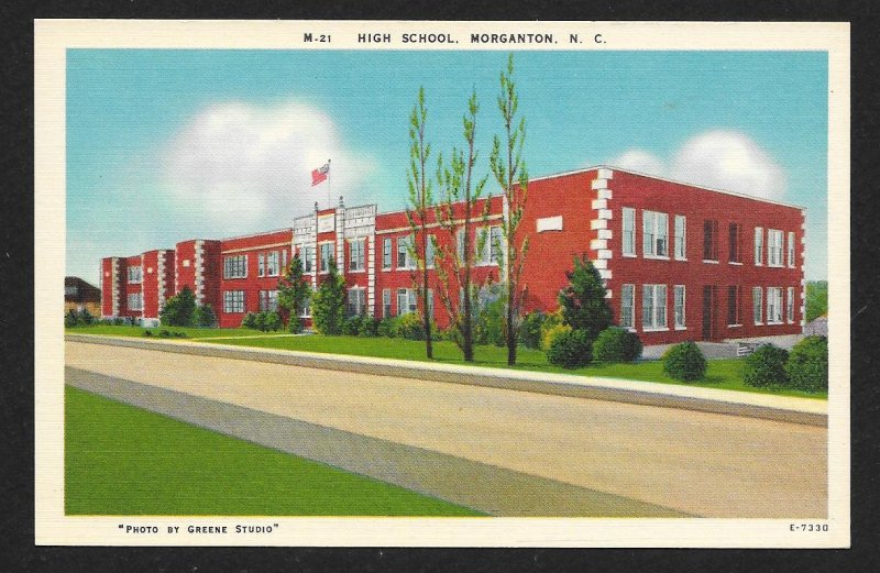 Morganton High School Outside Morganton NC Unused c1930s