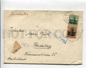 430246 Poland occupation Warsaw 1918 real posted registered to Heidelberg Y