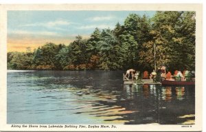 Postcard Along the Shore Lakeside Bathing Pier Eagles Mere PA