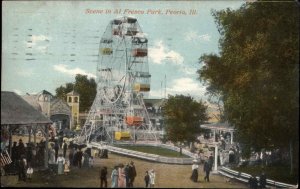 Peoria Illinois IL Al Fresco Park Ferris Wheel c1910 Vintage Postcard