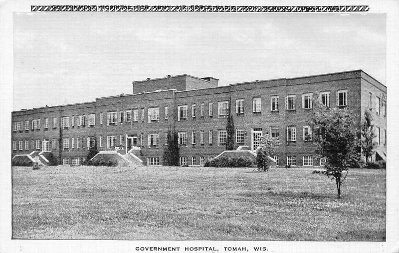 Government Hospital, Tomah, Wisconsin, Early Postcard, Unused