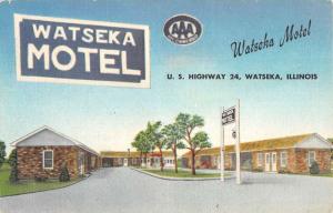 Watseka Illinois Motel Street View Vintage Postcard K55729