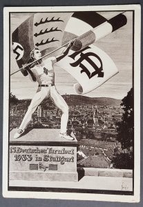 GERMANY THIRD 3rd REICH ORIGINAL PROPAGANDA CARD - GYMNASTIC FESTIVAL STUTTGART