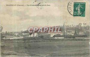 Postcard Old Segonzac (Charente) Overview outlet near the station