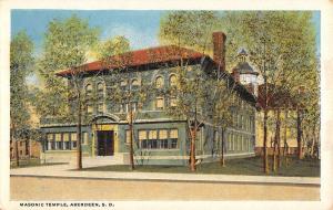 Aberdeen South Dakota Masonic Temple Exterior  Antique Postcard K13587