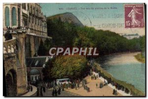 Old Postcard View Lourdes to the Grotto of pools