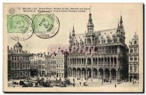 Old Postcard Belgium Brussels Grand Place Apartment King Power Flower