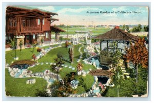1921 Japanese Garden Of California Home Los Angeles CA Vintage Postcard
