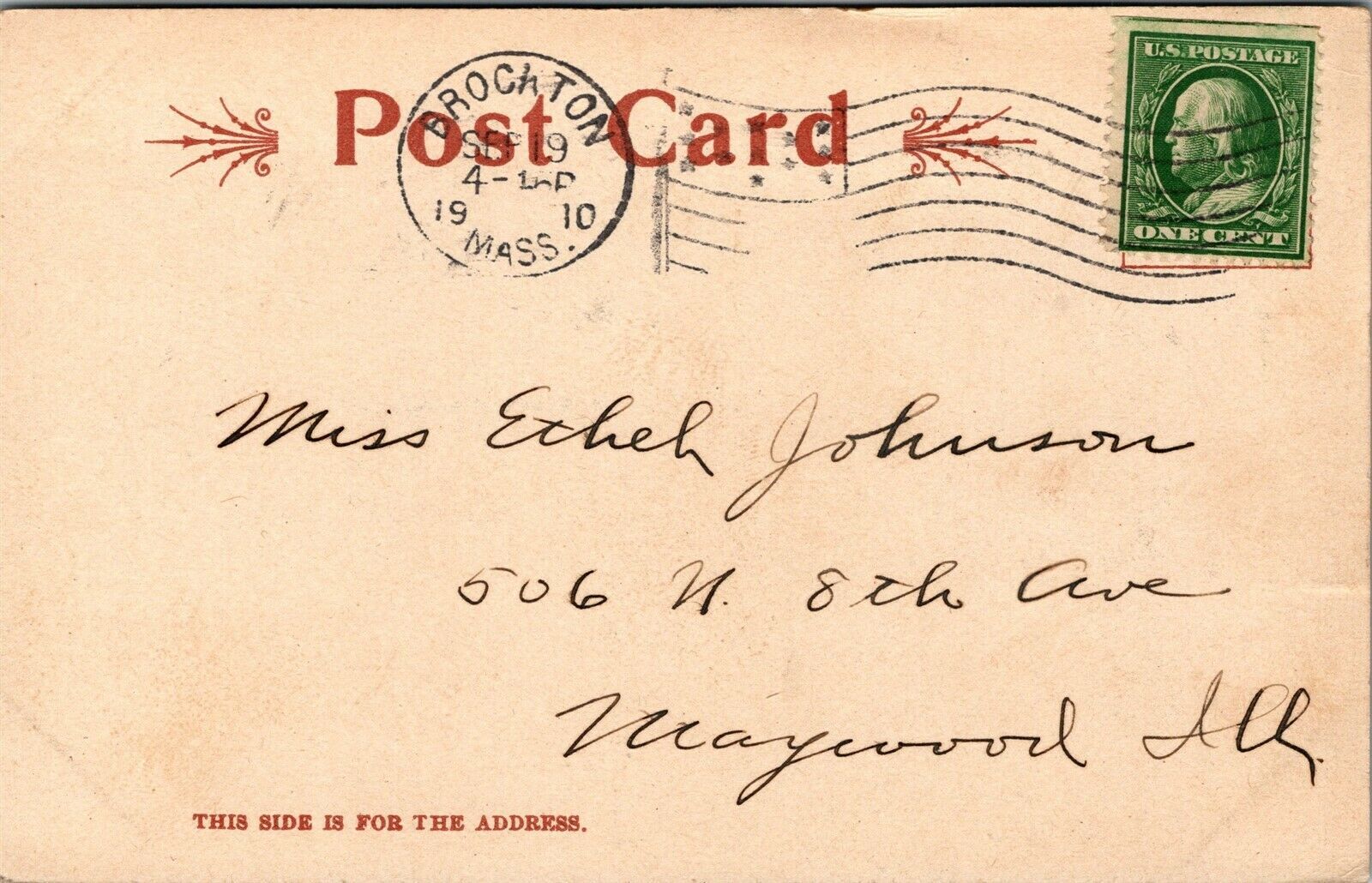 Vtg Brockton Massachusetts MA Post Office 1910s Postcard United