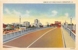 Shreveport Louisiana 1940s Postcard View of City From Viaduct