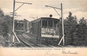 Matteawan New York Cars Passing on Switch Mt Beacon Incline Postcard AA83363