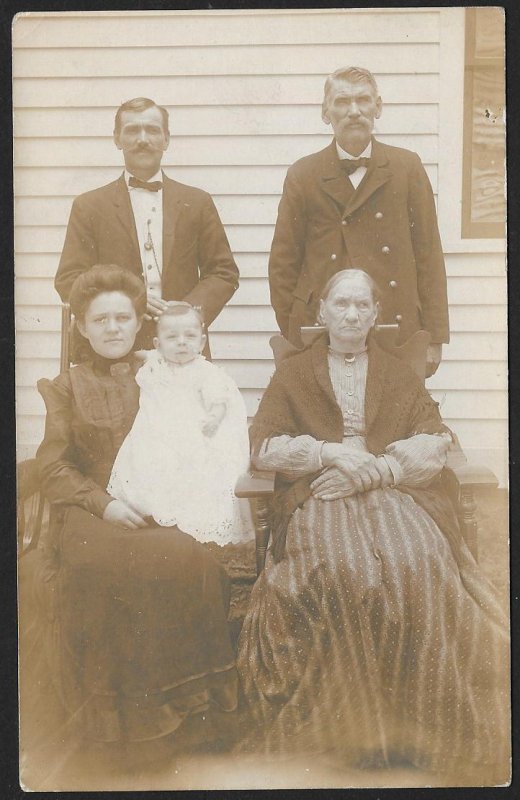 Five Generations of One Family RPPC Unused c1910s