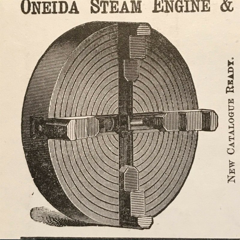 Lathe Drill Chucks Oneida Steam Ny Victorian Original 1885 Print Ad 2v1 33 Ephemera Chromo