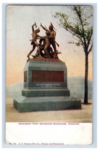 1906 Monument Fort Dearborn Massacre Chicago Postcard P225E