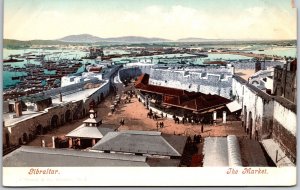 Gibraltar The Market Iberian Peninsula Panorama Fishing Boats Pier Postcard