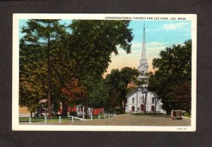 MA Congregational Church Lee Park Massachusetts Postcard Mass