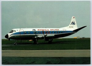 Airplane Postcard Mandala Indonesia Airlines Vickers Viscount 838 PK-RVN EN1