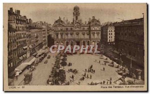 Old Postcard Lyon Place Bellecour view of & # 39Ensemble