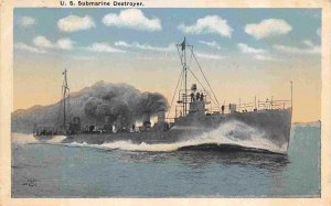 Submarine Destroyer Boat US Navy 1910s postcard