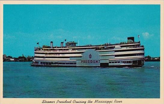 Louisiana New Orleans Steamer President Cruising The Mississippi