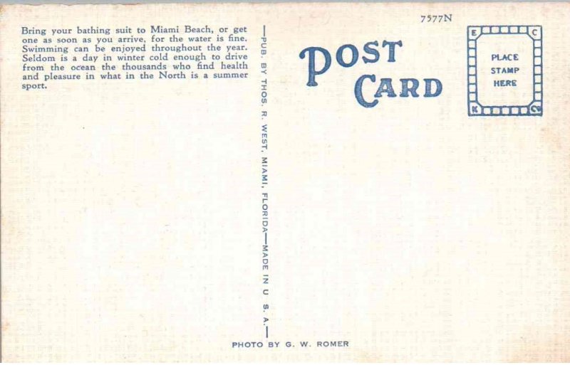 Miami Beach, Florida - The Whitman Hotel and Bathing Beach - c1940