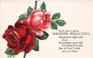 H25/ Cheyenne Wells Colorado Postcard 1909 Poem Greetings from