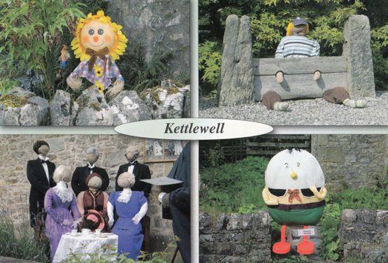 Yorkshire Kettlewell Scarecrow Festival Toy Dolls Puppets Postcard