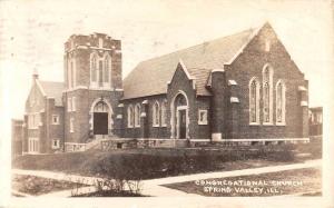 Spring Valley Illinois Congregational Church Real Photo Antique Postcard K54013