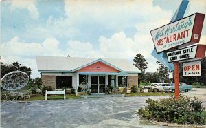 Orange City Florida 1960s Postcard Hartung's Restaurant Crab Cakes Sign